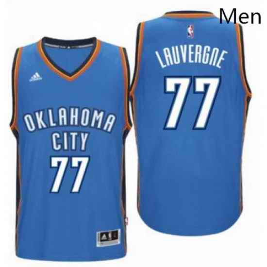 Mens Oklahoma City Thunder 77 Joffrey Lauvergne adidas Light Blue New Swingman Road Jersey